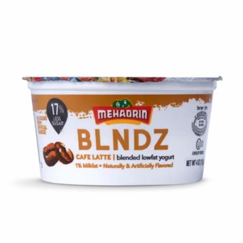 Mehadrin BLNDZ Cafe Latte Blended Lowfat Yogurt Perspective: front