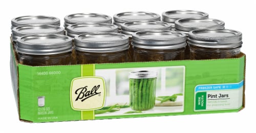 Ball® Wide Mouth Pint Jars Perspective: front