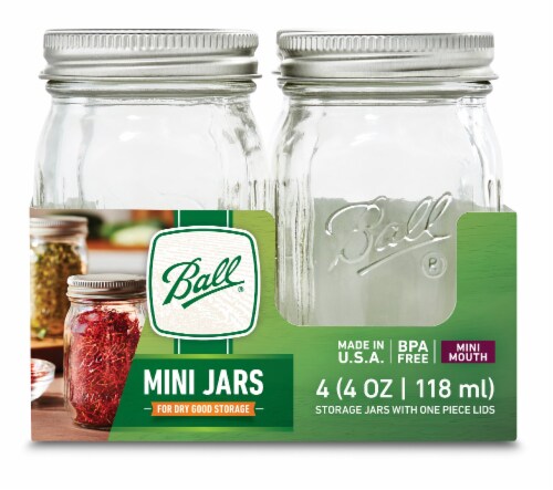 Ball® 4-Ounce Mini Storage Jar, 4 Count Perspective: front