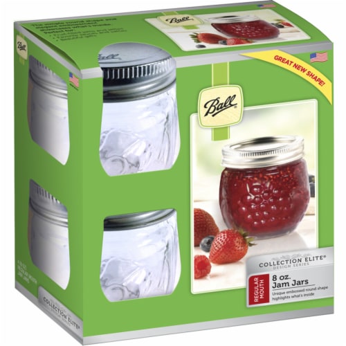 Ball Jelly Jars, Quilted Crystal, Regular Mouth, 4 Ounce - 12 jars