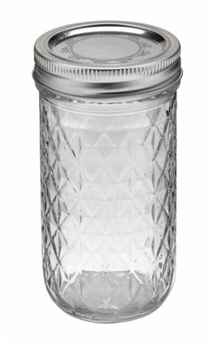 Ball® Clear Regular Mouth Quilted Crystal Jelly Jars Perspective: front