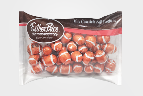 Esther Price® Milk Chocolate Foil Footballs Perspective: front