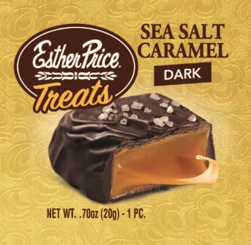 Esther Price Sea Salt Caramel Dark Chocolate Treats Perspective: front