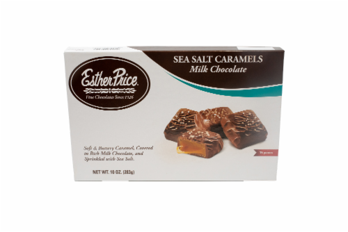 Esther Price Milk Chocolate Sea Salt Caramels Boxed Candy Perspective: front