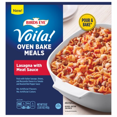 Birds Eye Voila! Oven Bake Meals Lasagna with Meat Sauce Perspective: front