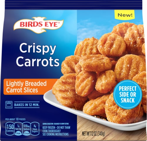 Birds Eye Crispy Lightly Breaded Carrot Slices Perspective: front