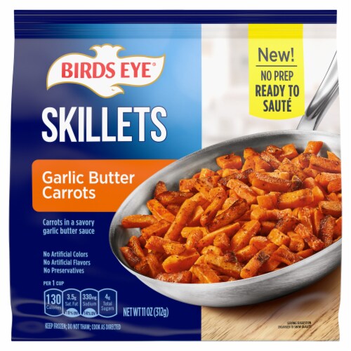 Birds Eye Skillets Garlic Butter Carrots Frozen Perspective: front