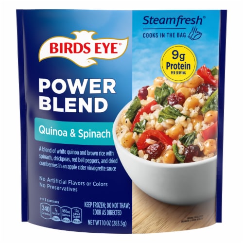 Birds Eye® Steamfresh Quinoa & Spinach Power Blend Frozen Side Perspective: front