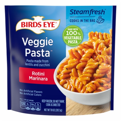 Birds Eye® Veggie Pasta™ Rotini Marinara Made With Zucchini and Lentils Frozen Meal Perspective: front