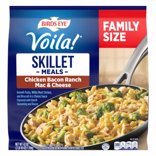Birds Eye Voila! Chicken Bacon Ranch Mac And Cheese Skillet Frozen Meal Perspective: front
