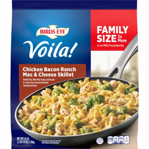 Birds Eye® Family Size Chicken Bacon Ranch Mac and Cheese Skillet Frozen Meal Perspective: front