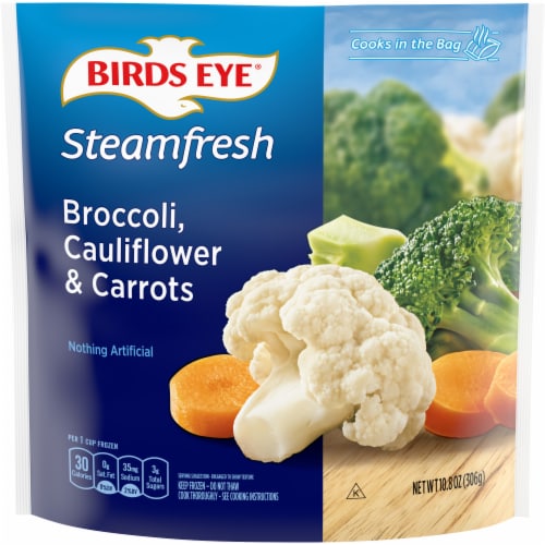 Birds Eye® Steamfresh Frozen Broccoli Cauliflower & Carrots Perspective: front