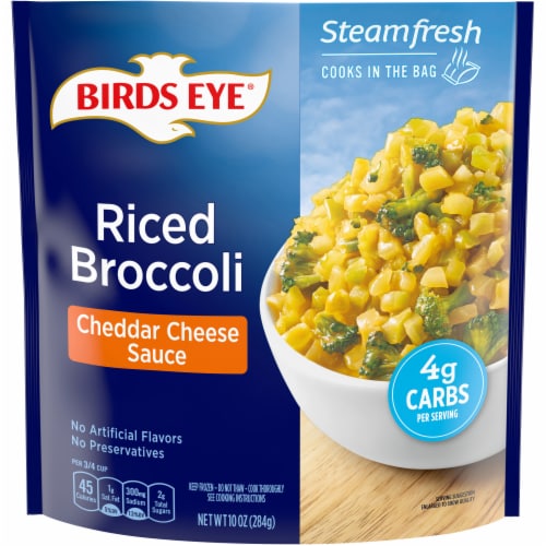 Birds Eye® Cheddar Cheese Sauce Rices Broccoli Frozen Side Dish Perspective: front