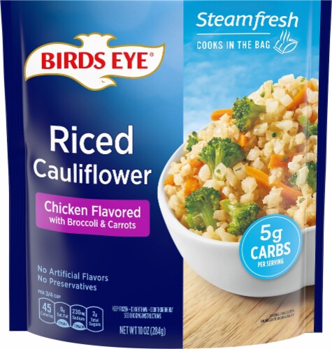 Birds Eye Steamfresh Veggie Made Chicken Flavored Riced Cauliflower Perspective: front