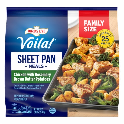 Birds Eye Sheet Pan Meals Chicken With Rosemary Brown Butter Potatoes Frozen Meal Perspective: front