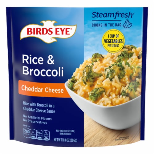 Birds Eye® Steamfresh Cheddar Cheese Rice & Broccoli Frozen Side Dish Perspective: front