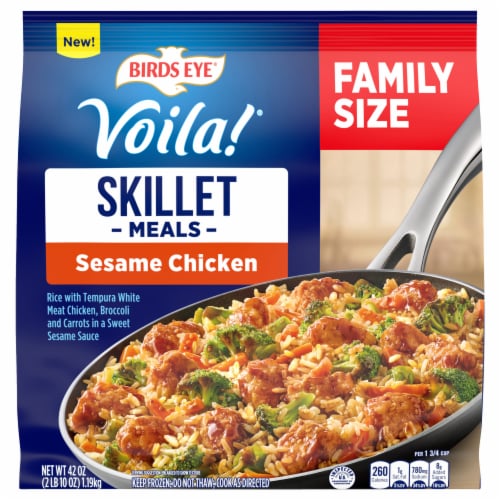 Birds Eye® Voila!® Family Size Sesame Chicken Skillet Meal Perspective: front