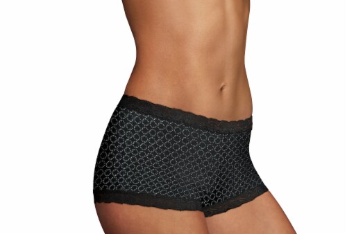 Maidenform® Microfiber and Lace Boyshort Panties Perspective: front