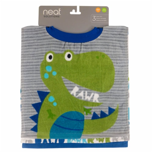 neat solutions Dinosaur Fiber Reactive Baby Bib Set Perspective: front