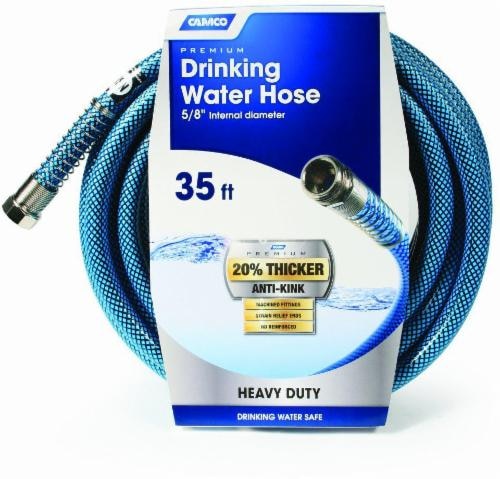 Camco Premium 35-Foot Premium Drinking Water Hose - Blue Perspective: front