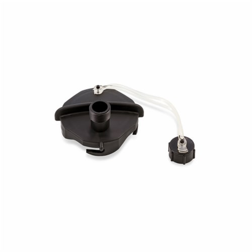 Camco RV Sewer Cap with Hose Connection - Black Perspective: front
