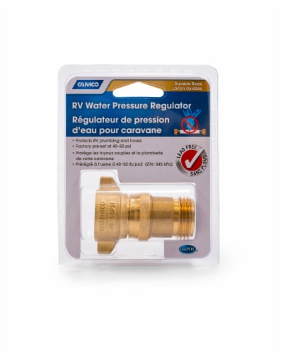 Camco Water Pressure Regulator, Brass, 3/4