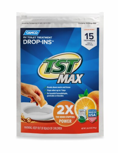 Camco® TST® Max Orange Rv Toilet Treatment Drop-Ins™ Perspective: front