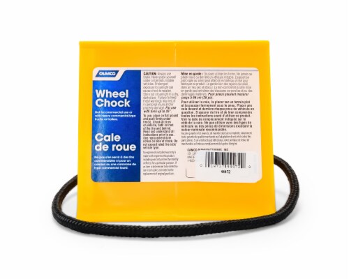 Camco Wheel Chock With Rope - Yellow Perspective: front