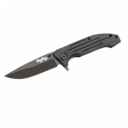 Kuuma Products 51910 4.5 in. Stainless Steel Fine Edge Spring Assisted Folding Knife Perspective: front