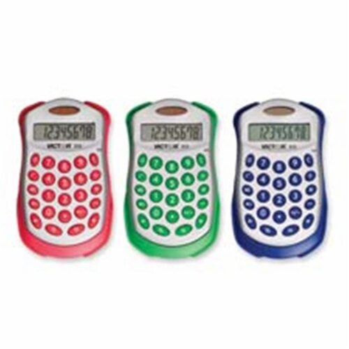 Victor Calculator 8-Dgt Solar/Battery Backup 2-1/4 x4-1/2 x1/2  Ast 910 Perspective: front