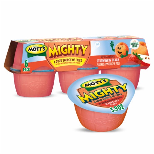 Mott's Mighty Strawberry Peach Applesauce Perspective: front