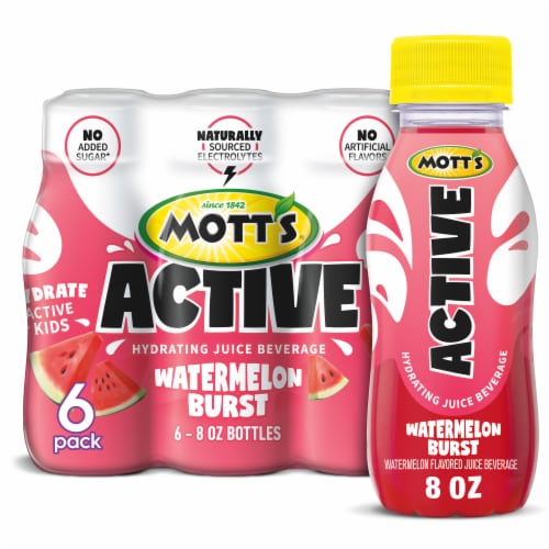 Mott's Active Watermelon Burst Juice Bottles Perspective: front