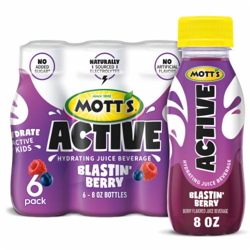 Mott's Active Blastin' Berry Juice Bottles Perspective: front