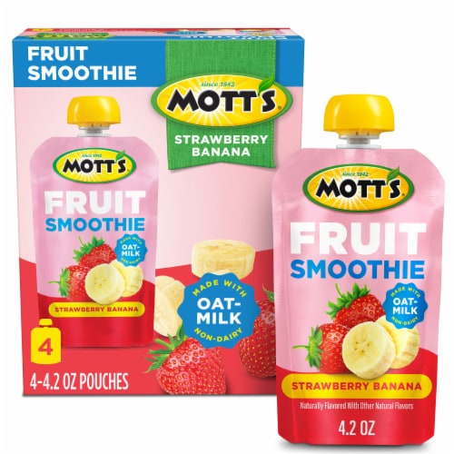 Mott's Strawberry Banana Fruit Smoothie Pouch Perspective: front