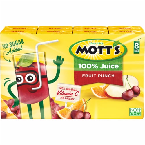 Mott’s® Fruit Punch 100% Juice Boxes Perspective: front
