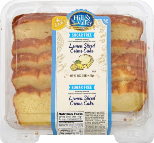 Hill & Valley Sugar Free Sliced Lemon Cakes Perspective: front