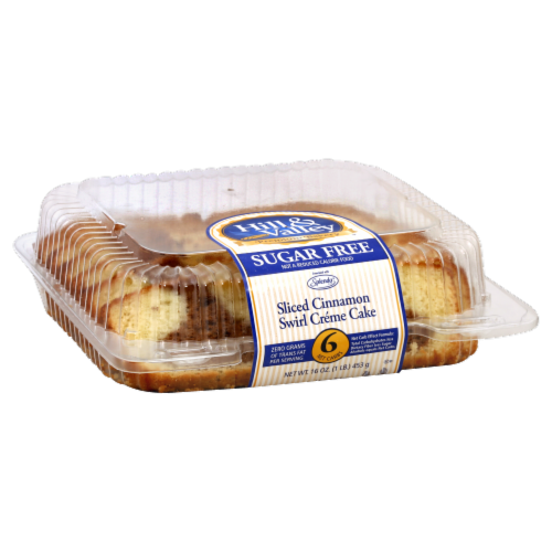 Hill & Valley Sugar Free Sliced Cinnamon Swirl Creme Cake, 16 oz