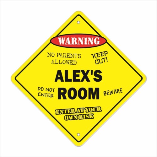 SignMission  12 x 12 in. Alexs Room Crossing Zone Xing Sign Perspective: front