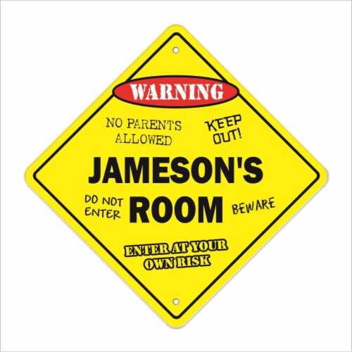 SignMission  12 x 12 in. Jamesons Room Crossing Zone Xing Sign Perspective: front