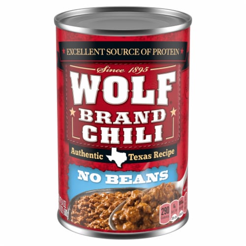 Wolf Brand Chili No Beans Chili Without Beans Perspective: front