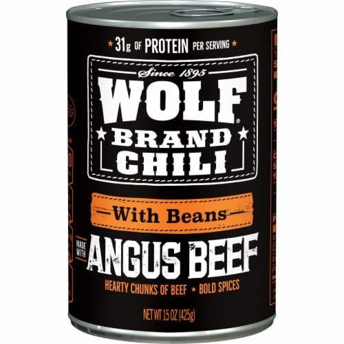 Wolf Brand Angus With Beans Chili Perspective: front