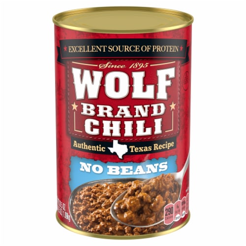 Wolf Brand No Bean Chili Perspective: front