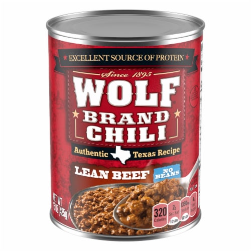 Wolf Brand Lean Beef Chili No Beans Perspective: front