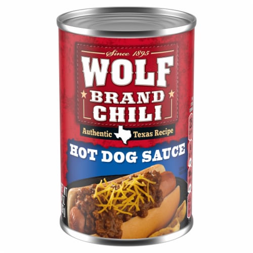 Wolf Brand Chili Hot Dog Sauce Perspective: front