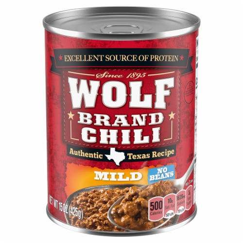 Wolf Brand Mild No Beans Chili Perspective: front