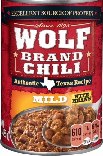 Wolf Brand Mild Chili with Beans Perspective: front