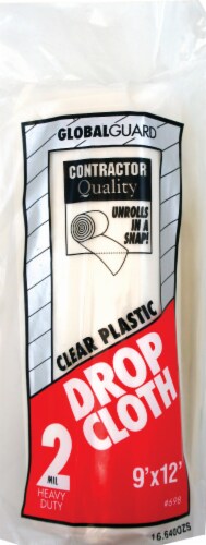 Z-Pro® Global Guard Plastic Drop Cloth - Clear Perspective: front
