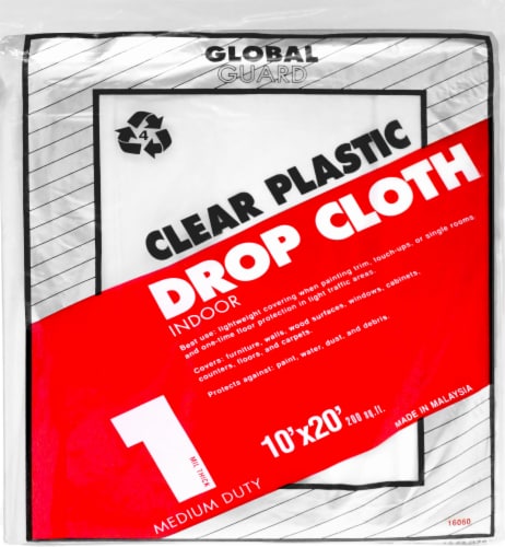 Z-Pro® Global Guard Plastic Indoor 1-Milimeter Drop Cloth - Clear Perspective: front