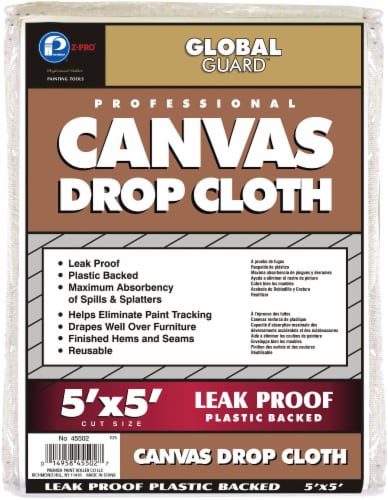 Premier® Global Guard Leakproof Canvas Drop Cloth - 12 Pack - Tan Perspective: front