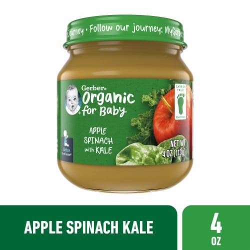 Gerber® Organic 2nd Foods Apple Spinach with Kale Stage 2 Baby Food Perspective: front